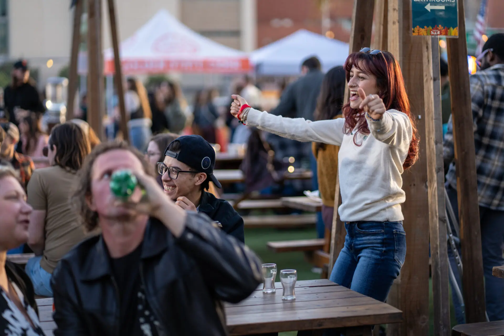 Spark Social outdoor seating fire pits San Francisco