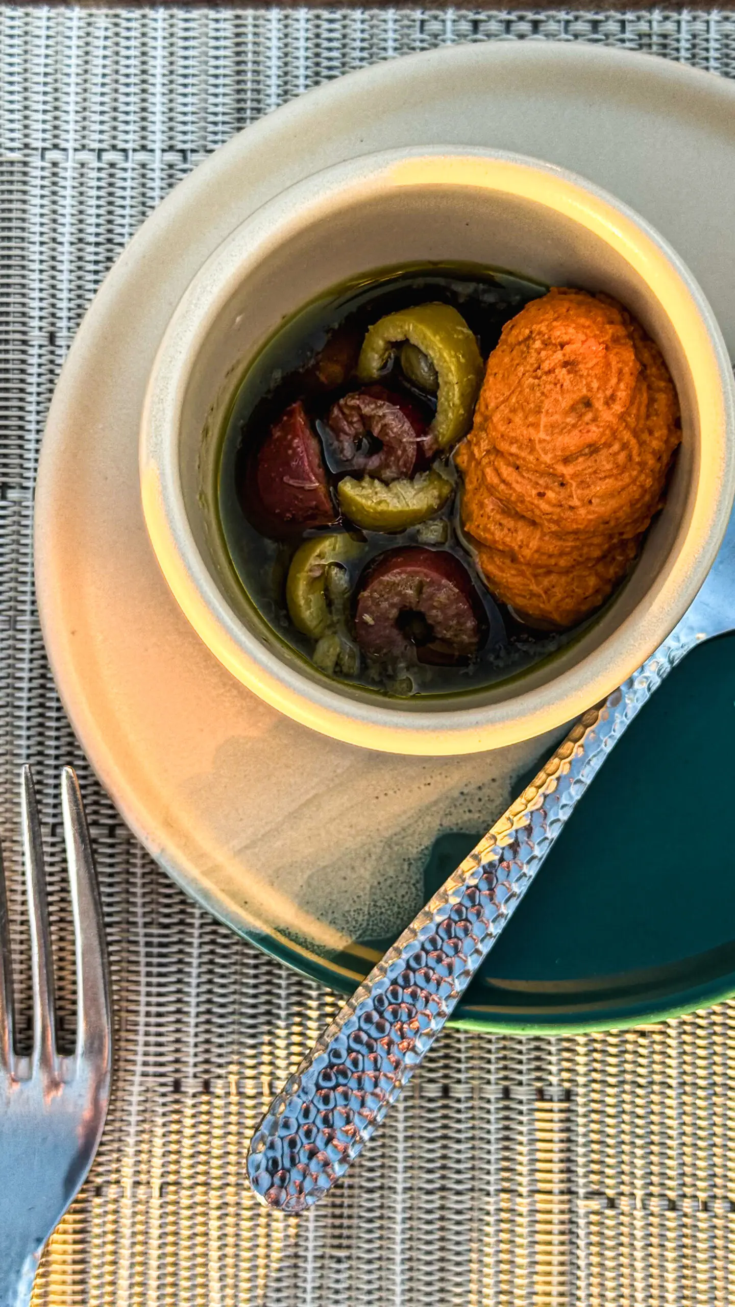 Baked avocado halves with mushrooms and a side of mashed sweet potatoes.