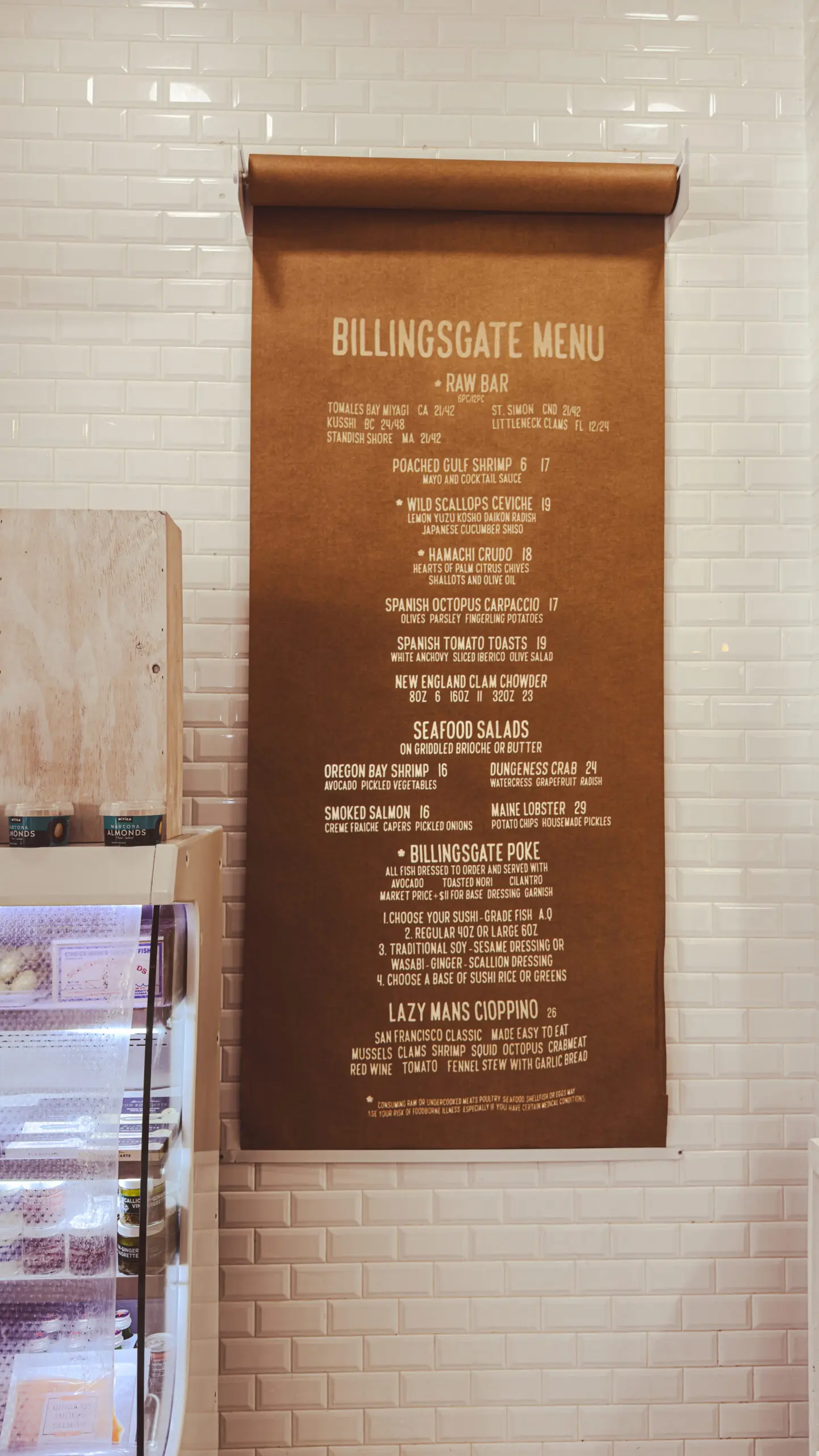 Billingsgate San Francisco seafood market oyster bar interior