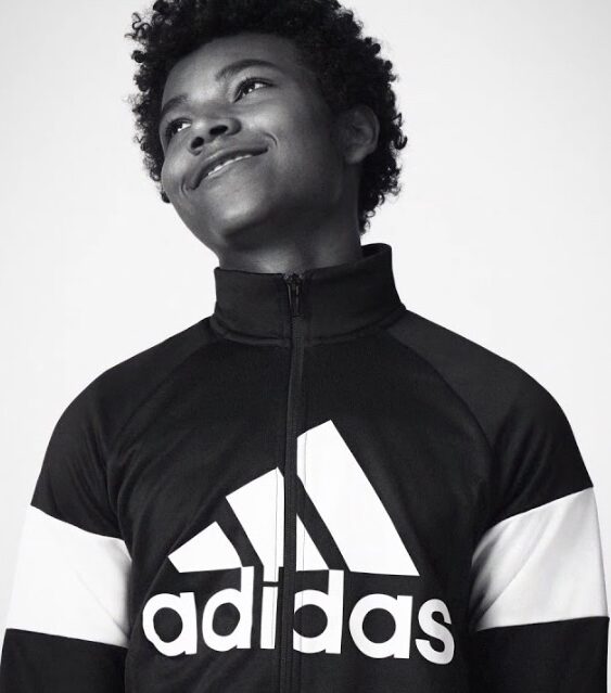 adidas black and white adidas ad with young black man