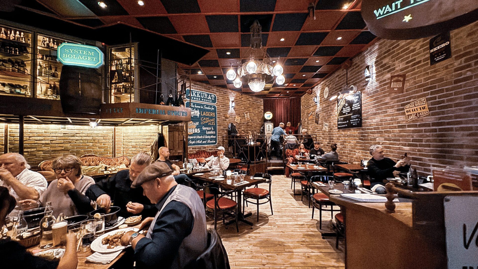 Interior of a large bar with tables