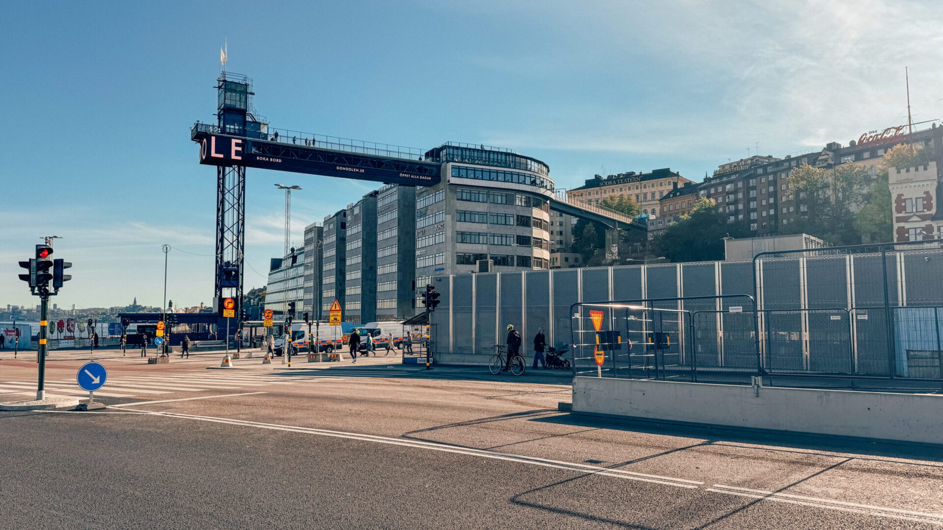 Scenic elevator ride and a pretty cool bar located inside the Slussen area. Gondolen Skybar and restauran